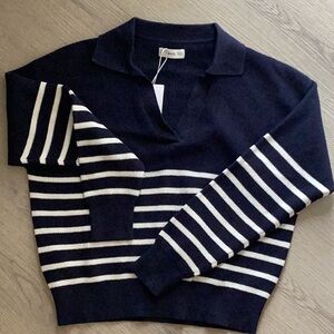 Navy and White Striped Sweater